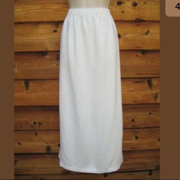 Cream Linen Top Skirt Set 2 Piece - Picture 4 of 8